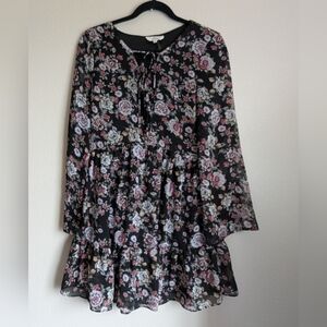 Entro Black Floral Dress Size S